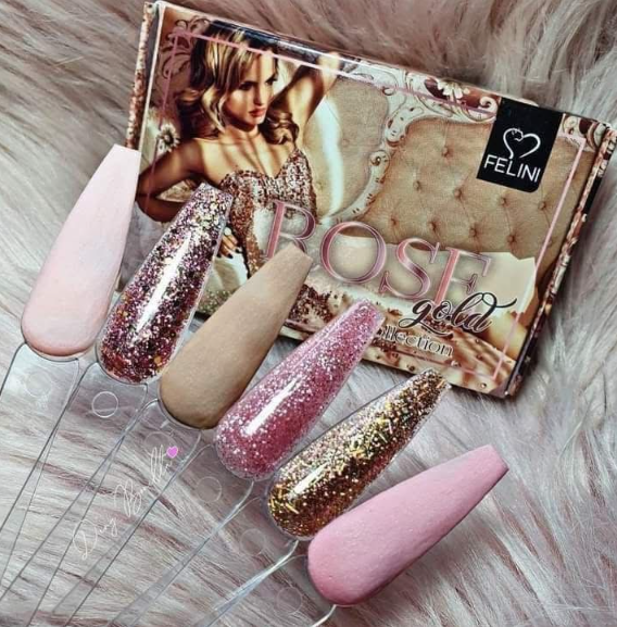 COLECCION ACRILICOS ROSE GOLD FELINI